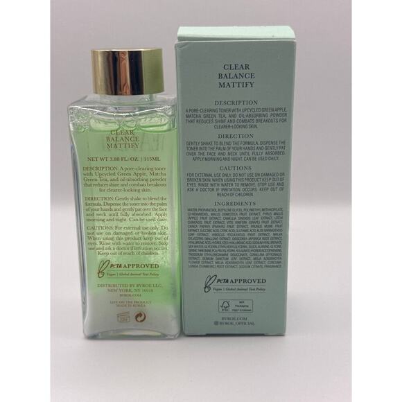 BYROE Apple Matcha Tea Clearing Toner 3.88 fl.oz. /115ml BNIB - Picture 4 of 6